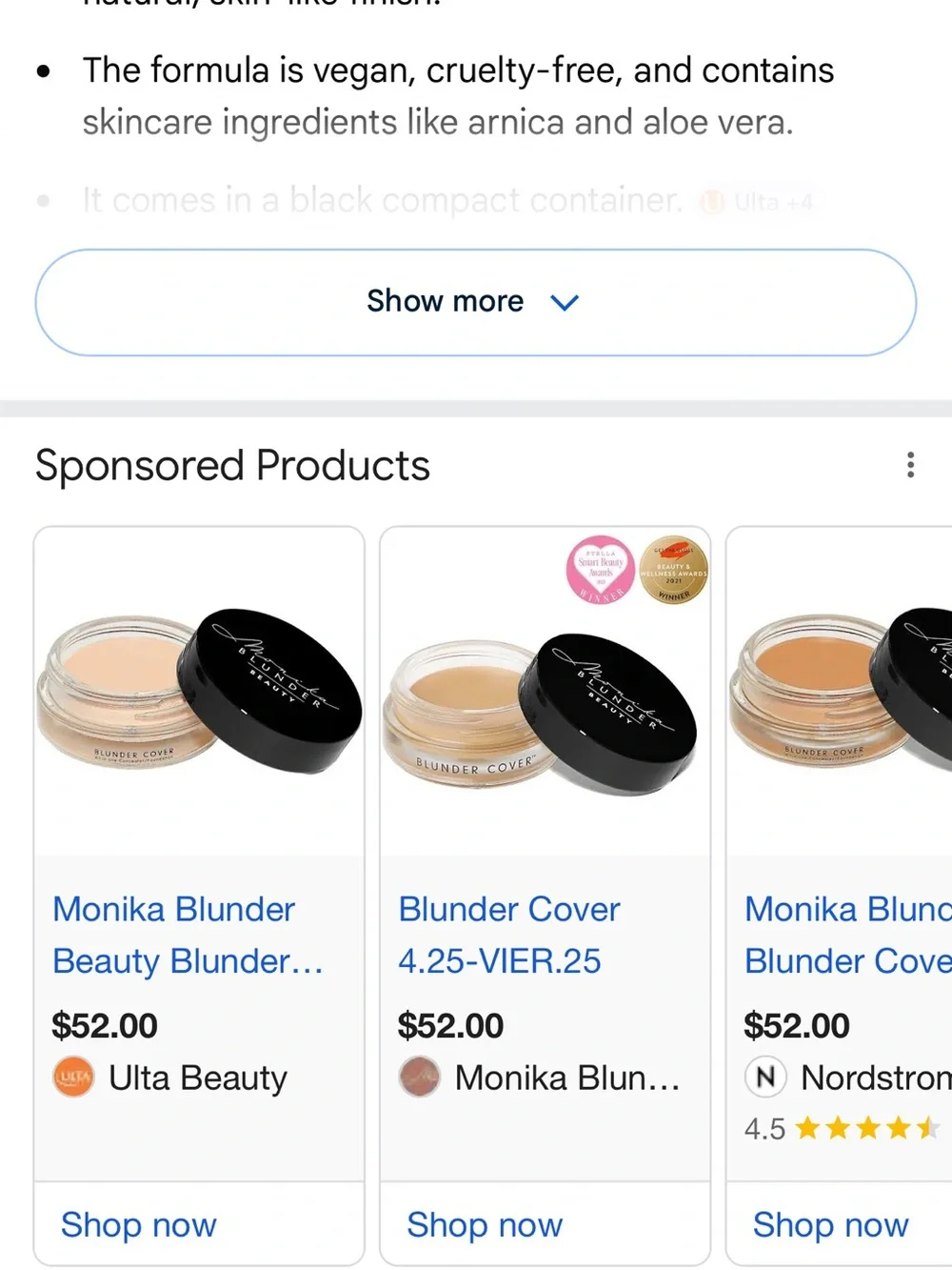 Monica Blunder foundation 52.00 MSRP only  with a full size brush FREE‼️